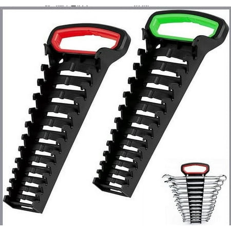 

QUTETN Wrench Organizer Wrench Rack Tool Tray Multiple Slots Wrench Holder Tool Box Wrench Holder