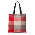 thumbnail image 1 of JSDART Sac Fourre-Tout en Toile Motif Tartan Rouge et Gris Durable Réutilisable pour Courses, 1 of 1