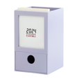 thumbnail image 2 of MORESEC Desktop Storage Box With Calendar With Drawers With Pen Support Multi-Function Household Office Supplies Plastic Storage Box Deals of the Day Clearance Prime, Purple, 2 of 6