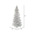 thumbnail image 3 of Vickerman 7.5' Flocked White Slim Artificial Christmas Tree, Warm White LED Lights, 3 of 5