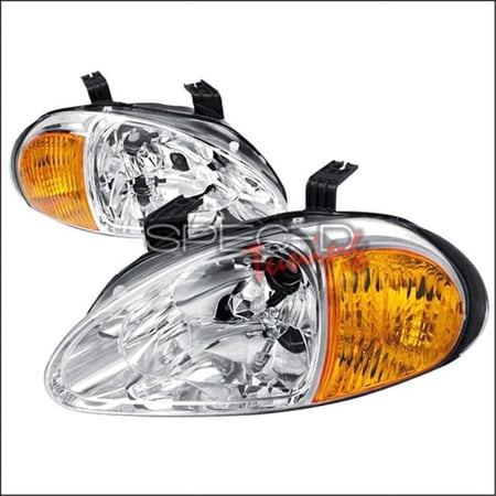 Euro Housing Headlights for 93 to 97 Honda Del Sol- Chrome - 10 x 16 x 18 in.