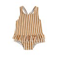 thumbnail image 1 of ITFABS Summer Baby Girl Nylon Printed U-shaped Neck Cross Strap Ruffle Swimwear, 1 of 6