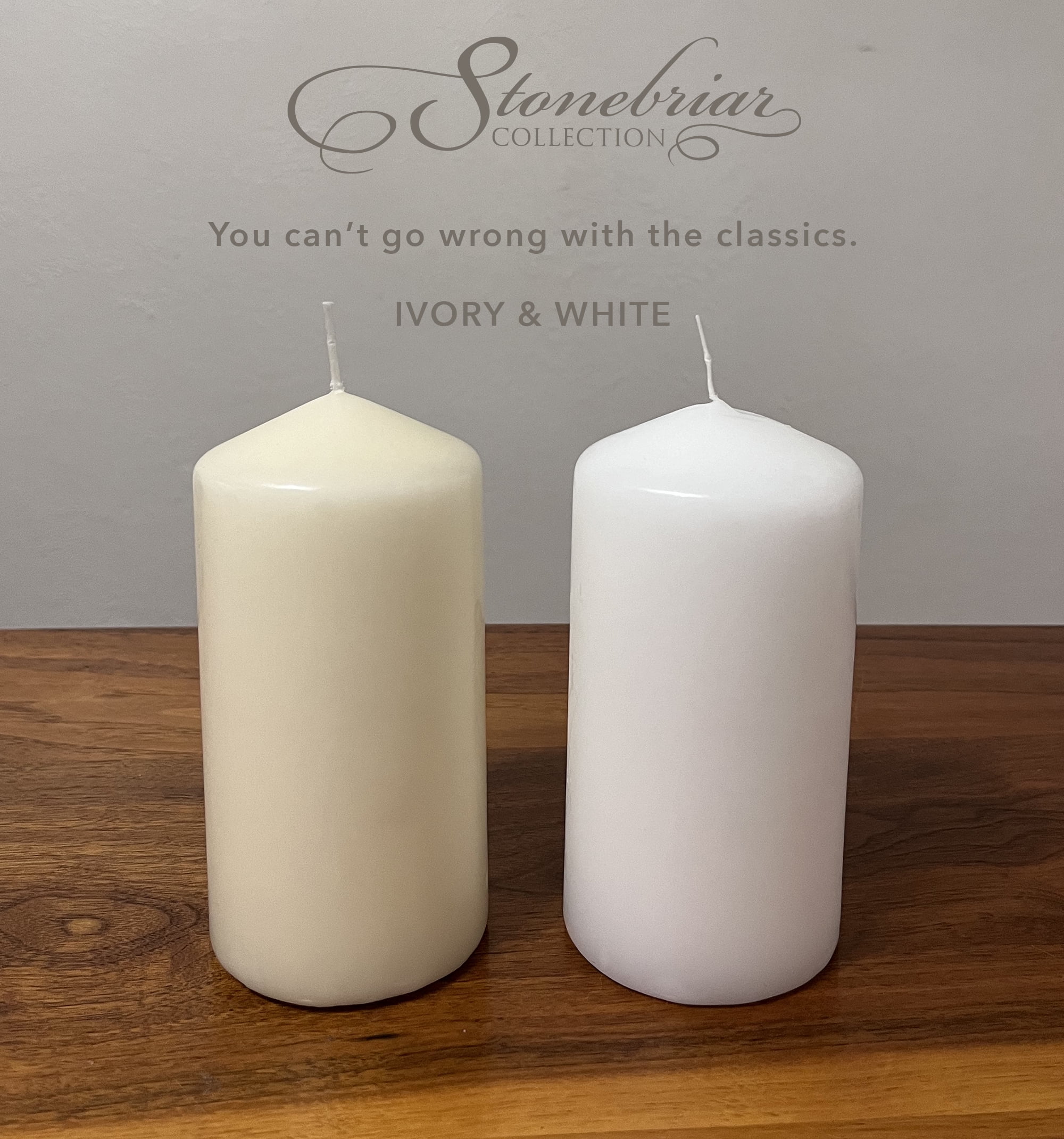 Stonebriar Collection Unscented White Pillar Candle, 6-Pack, 3" x 6", 65-Hour Burn Time