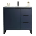 thumbnail image 2 of Fine Fixtures Opulence Collection 36 in. W x 18 in. D x 33 in. H Bathroom Vanity in Navy Blue with White Ceramic Sink - Black hardware, 2 of 8