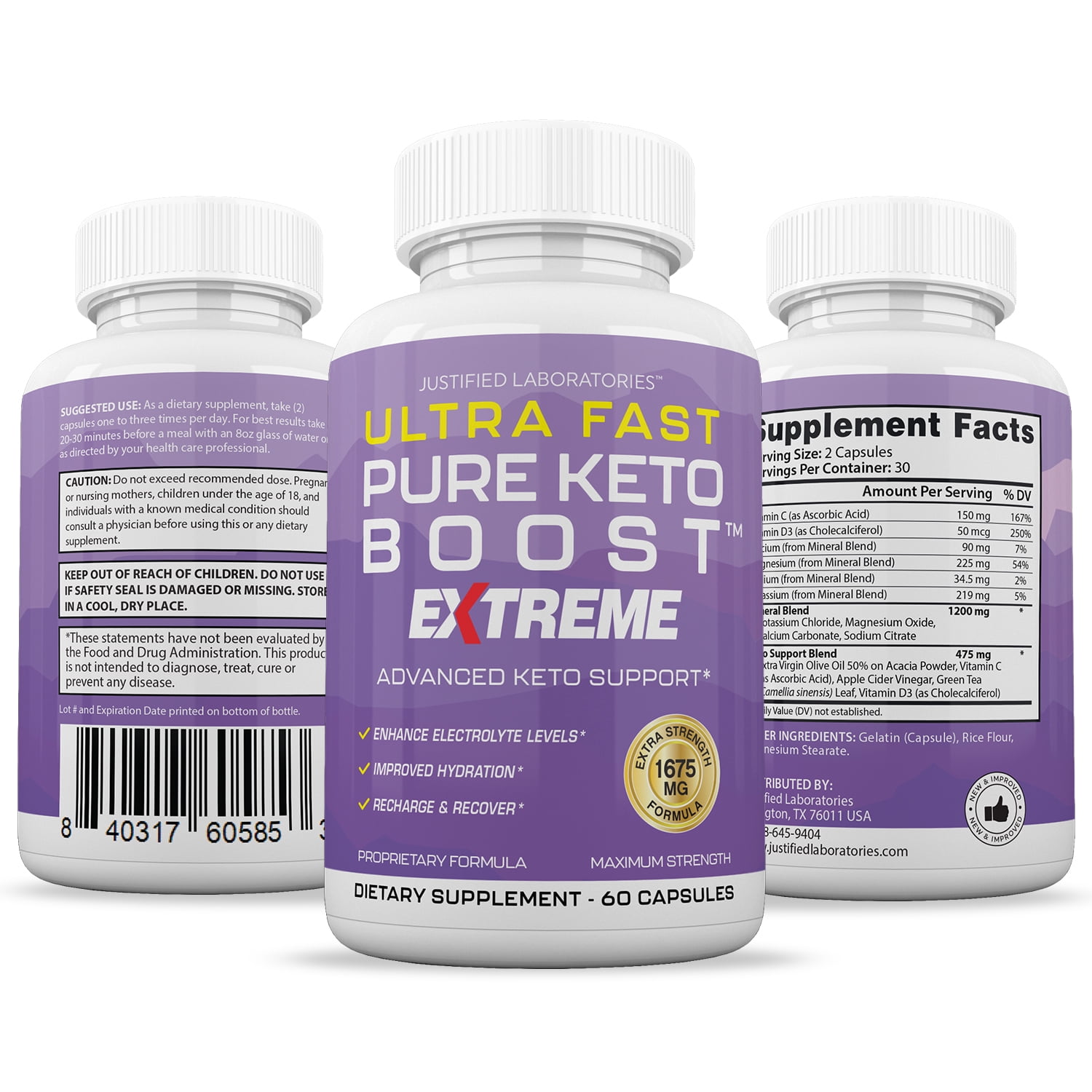 (2 Pack) Ultra Fast Pure Keto ACV Extreme Pills 1675mg Alternative to Gummies Dietary Supplement 120 Capsules