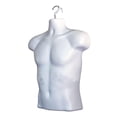 thumbnail image 4 of Maniquí masculino blanco con espalda hueca, torso, forma de vestido y gancho para colgar, tamaños S-M (paquete de 5 blancos), 4 of 5