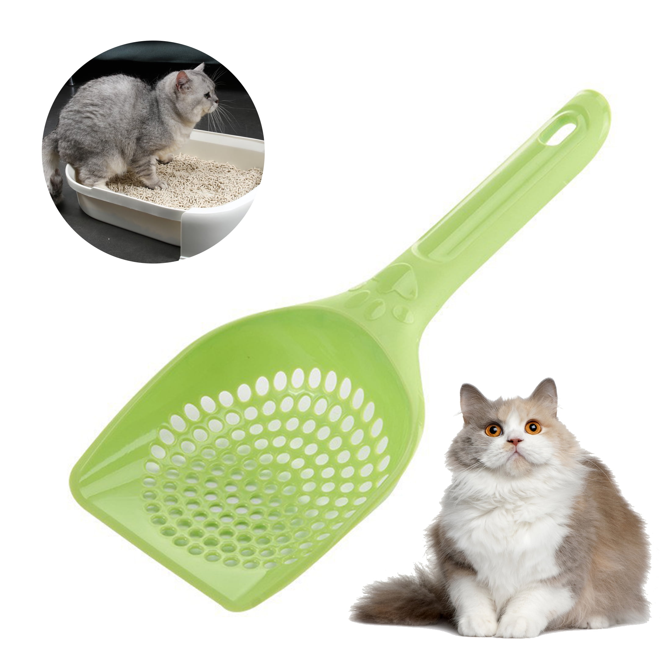 Wisfunlly Plastic Cat Litter Scoop, Kitty Litter Boxes Scoop Pet Sift