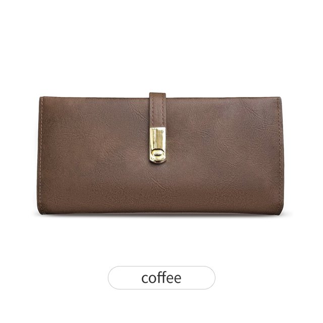 Cartera de mujer con hebilla larga, sencilla, de moda, de gran capacidad, cómoda, suave, para mano