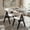 White+Black, variant on Demi Bonn Mid-Century Modern Dining Chair Set of 2, Sherpa Upholstered, Rubber Wood Frame, Black