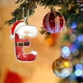 thumbnail image 5 of Beautynvta 26 Initial Letters Ornaments Christmas Tree Decoratin, 3.15'' Acrylic Red Hat Christmas Letter Pendant, Personalized Alphabet Hanging Ornaments Gift, E, 5 of 9