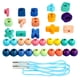 thumbnail image 2 of Xihbxyly Juego de Cuentas con Cuentas de Colores Brillantes y Cuerda para Atar, Rompecabezas para Educación Temprana, Divertido y Estimulante Aprendizaje, Portátil y Fácil de Jugar, Material de Mader, 2 of 5