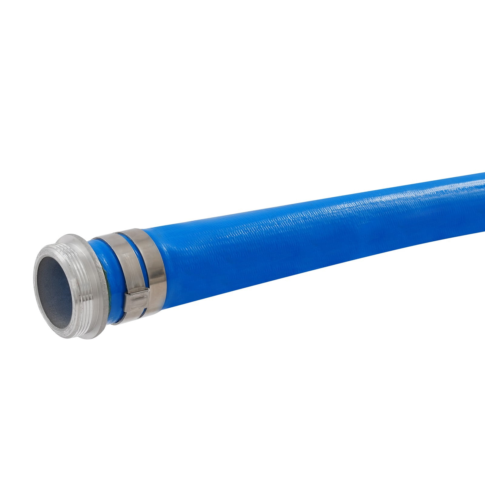 Blue Heavy Duty Water Discharge Hose, Polyester Fibre & PVC Material, 90PSI Working Pressure, 2 Inch Inner Diameter 100FT Flexible Irrigation Pipe
