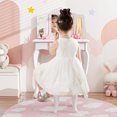 thumbnail image 3 of Patiojoy Kids Vanity Table & Chair Set Princess Makeup Dressing Table 2 In 1 Toddler Study Desk Pink, 3 of 10