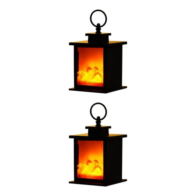 Wosthever Lámpara de efecto de fuego de registro sin llama de linterna de chimenea LED portátil para jardín de casa Type4 NO4