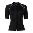 thumbnail image 1 of Moggemol Wetsuit for Women 1.5mm Neoprene Swimming Top Short Sleeve Front Zip Rashguard Shirts Black XXL, 1 of 7