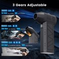 thumbnail image 2 of Turbo Blower, Turbo Breeze Electric Blower, 10x Faster Super Power Turbo Fan For Car, 3 Speed Rechargeable Compressed Air Duster Jet Fan, 2 of 4