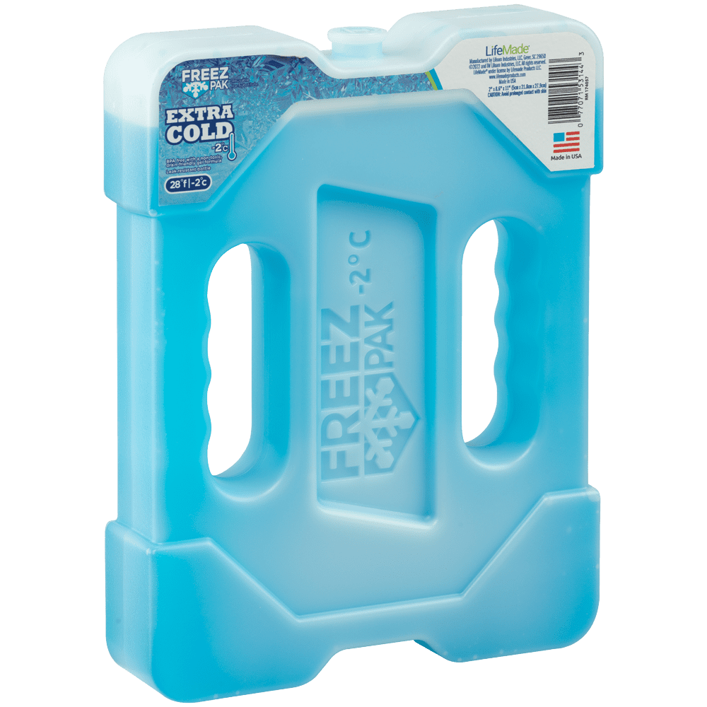 (2 pack) FREEZ PAK X-Large Extra Cold Reusable Ice Pack with Hard Shell, -2C, 4.7lbs