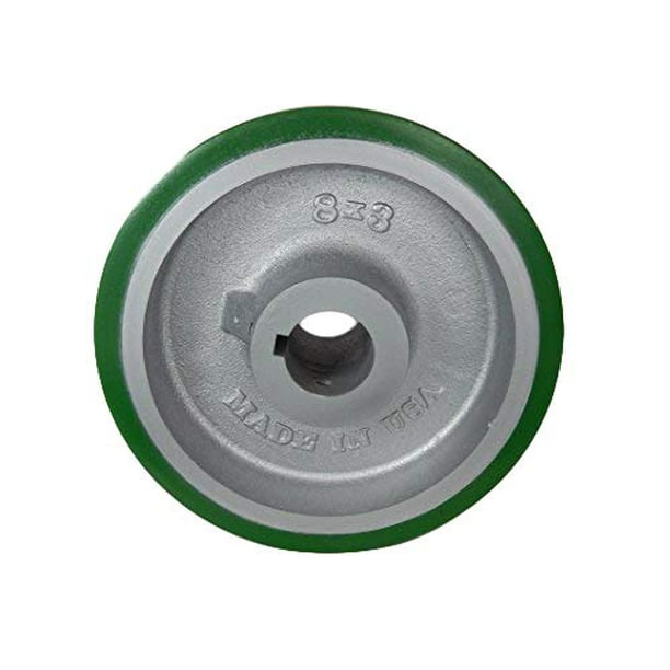 CasterHQ 8" X 3" Polyurethane ON Steel KEYED Drive Wheel 28MM BORE