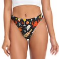 thumbnail image 1 of Balery Seafood And Drinks Tangas de Algodón para Mujer con Estampado – Ropa Interior Sexy, Transpirable, G-string-Medium, 1 of 6