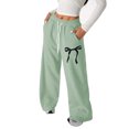 thumbnail image 5 of CAIVO Girl's Bowknot Baggy Sweatpants Lightweight Straight Leg Athletic Pants With Pockets Soft Solid Color Trousers Slacks, 5 of 7