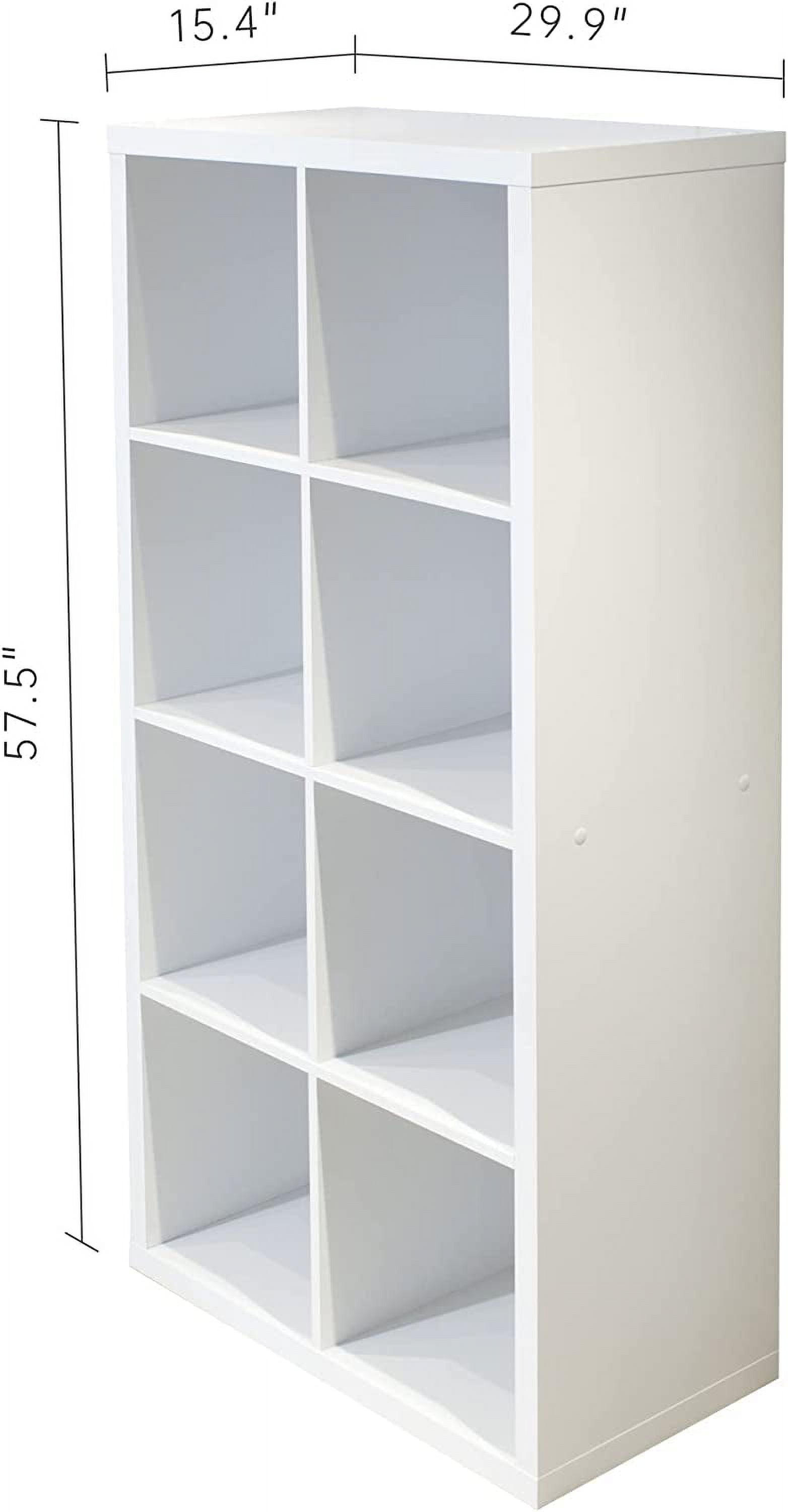 Smart Cube 8-Cube Organizer Storage with Opened Back Shelves, Multi-Purpose Locker, 2 X 4 Cube Bookcase Book Shleves for Home, Office (White)