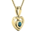 thumbnail image 2 of Dazzlingrock Collection Round Blue Diamond Solitaire Heart Pendant for Women with 18 Inch Gold Chain (0.12 ctw, Color Blue, Clarity I2-I3) in 10K Yellow Gold, 2 of 4