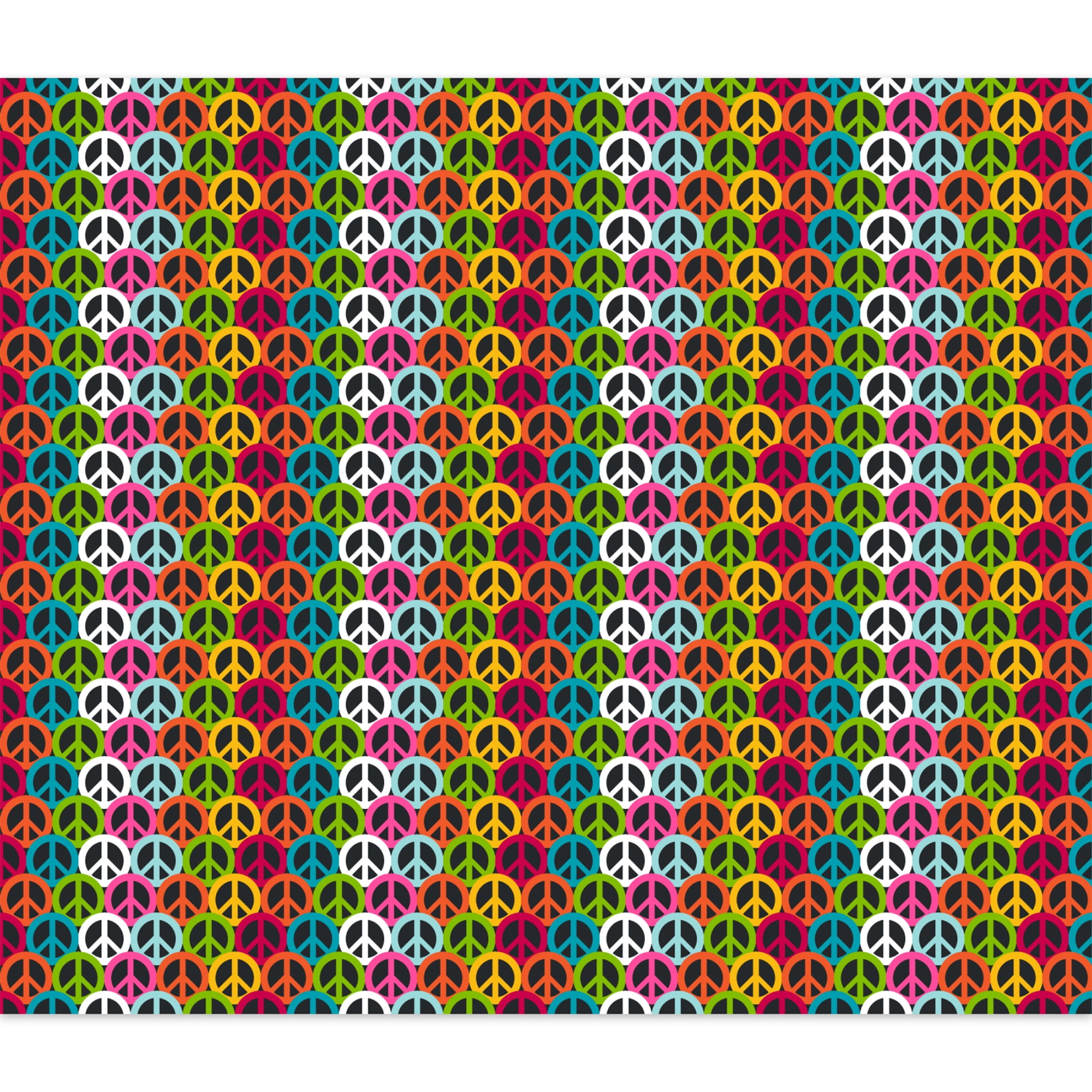 (4 pack) Create It 18"x21" 100% Cotton Peace Sign Precut Sewing & Craft Fabric , Black 1 Piece