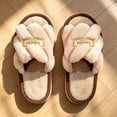 thumbnail image 2 of SAWOBUUN Womens Open Toe Fuzzy Slippers Memory Foam Non Slip Soft Sole Plush House Shoes Slip On Indoor Outdoor Slippers Warm Cozy, 2 of 8