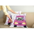 thumbnail image 2 of Ambesonne Pug Throw Pillow Cover 2 Pack, Dog Driving on Car, 24", Pink Yellow, 2 of 5
