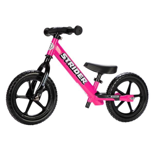 Bicicleta Balance Strider Sport de 12 pulgadas, rosa, para niños de 1 a 4 años