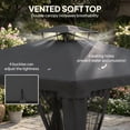 thumbnail image 4 of Gazebo de Patio Extérieur 9,6 Pi x 9,6 Pi, Pavillon à 2 Niveaux avec Cadre en Acier, Auvent avec Moustiquaire et Rideaux, Abri en Polyester Résistant aux Intempéries pour Jardin, Cour Arrière et Salle à Manger, Gris Foncé, 4 of 7