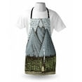 thumbnail image 3 of Mountain Apron Sketchy Art of Mountain Range with a Small Country House Vintage Look, Unisex Kitchen Bib Apron with Adjustable Neck for Cooking Baking Gardening, Slate Blue Green Taupe, by Ambesonne, 3 of 3