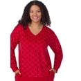 thumbnail image 6 of Aria Women’s Velour V-Neck Long Sleeve Top and Jogger Pajama Set, Sizes XS-4X, 6 of 7