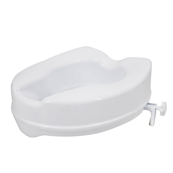 Htovila Raised Toilet Seat 300 Lbs Heavy Duty Elevated Toilet Seat with Tightening Clamps Raised Toilet Seats for Most Elongated Toilets (White, 4 Inches)