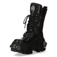 thumbnail image 5 of New Rock Boots WALL1473-S3 Unisex Metallic Black Leather Platform Gothic Boots 36, 5 of 6