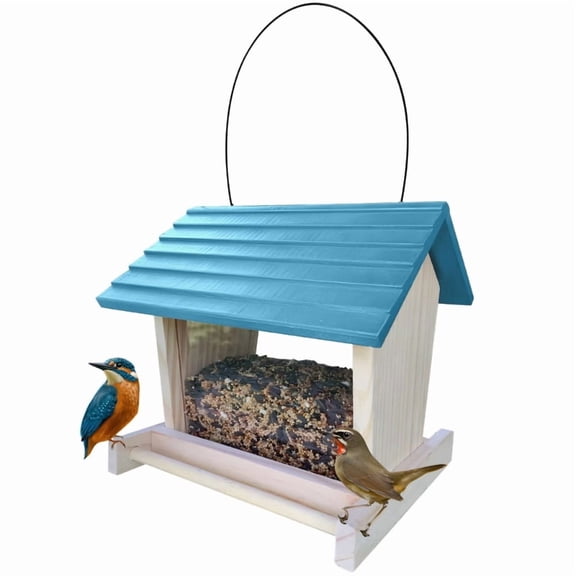 Rural Wood Bird House Outdoor Garden Bird Feeder With Rainproof Design Feeding Solutaion For Garden Trees And Courtyards