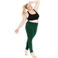 thumbnail image 2 of Stretch Is Comfort Women's Cotton/Spandex Plus Size Leggings Hunter Green X-Large, 2 of 6
