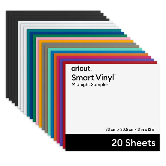 Vinyl Cricut Smart Vinyl Alfombra permanente sin tapete, 20 hojas, 33 x 30,5 cm