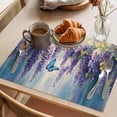 thumbnail image 3 of Purple Flower Placemats Set of 12, Spring Blue Butterfly Romantic Wisteria Floral Watercolor Non-Slip Place Mats Washable Table Mats for Kitchen Dining Table Decorations Indoor/Outdoor, 3 of 9
