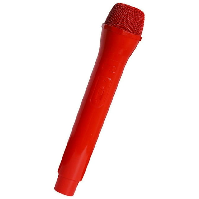 Microphone Jouet Simulé pour Enfants, Jeu d'Imitation, Faux Modèle de Microphone, Micros de cosplay pour Filles, Garçons, Enfants, Rouge