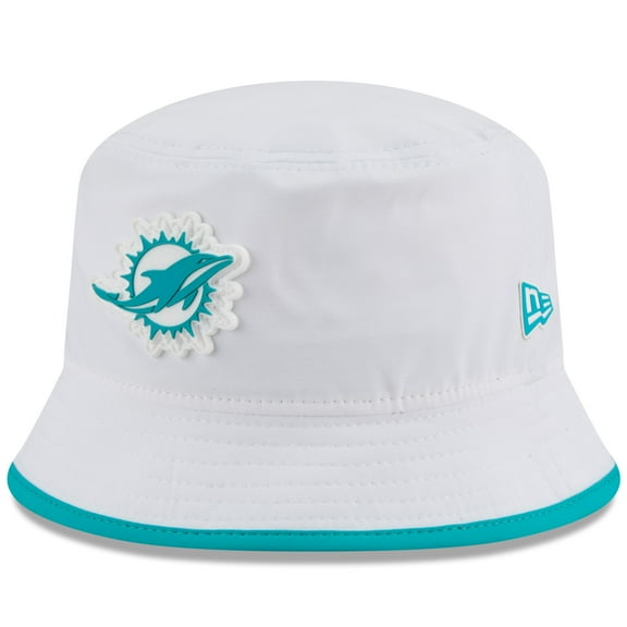 Men's New Era  White Miami Dolphins 2025 NFL Training Camp Stretch Bucket Hat
