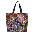 thumbnail image 1 of Balery Vintage Floral Bolsa Tote Estilo Estético con Cremalleras, Bolsa de Hombro, Bolsa de Compras Grande y Plegable, 1 of 8