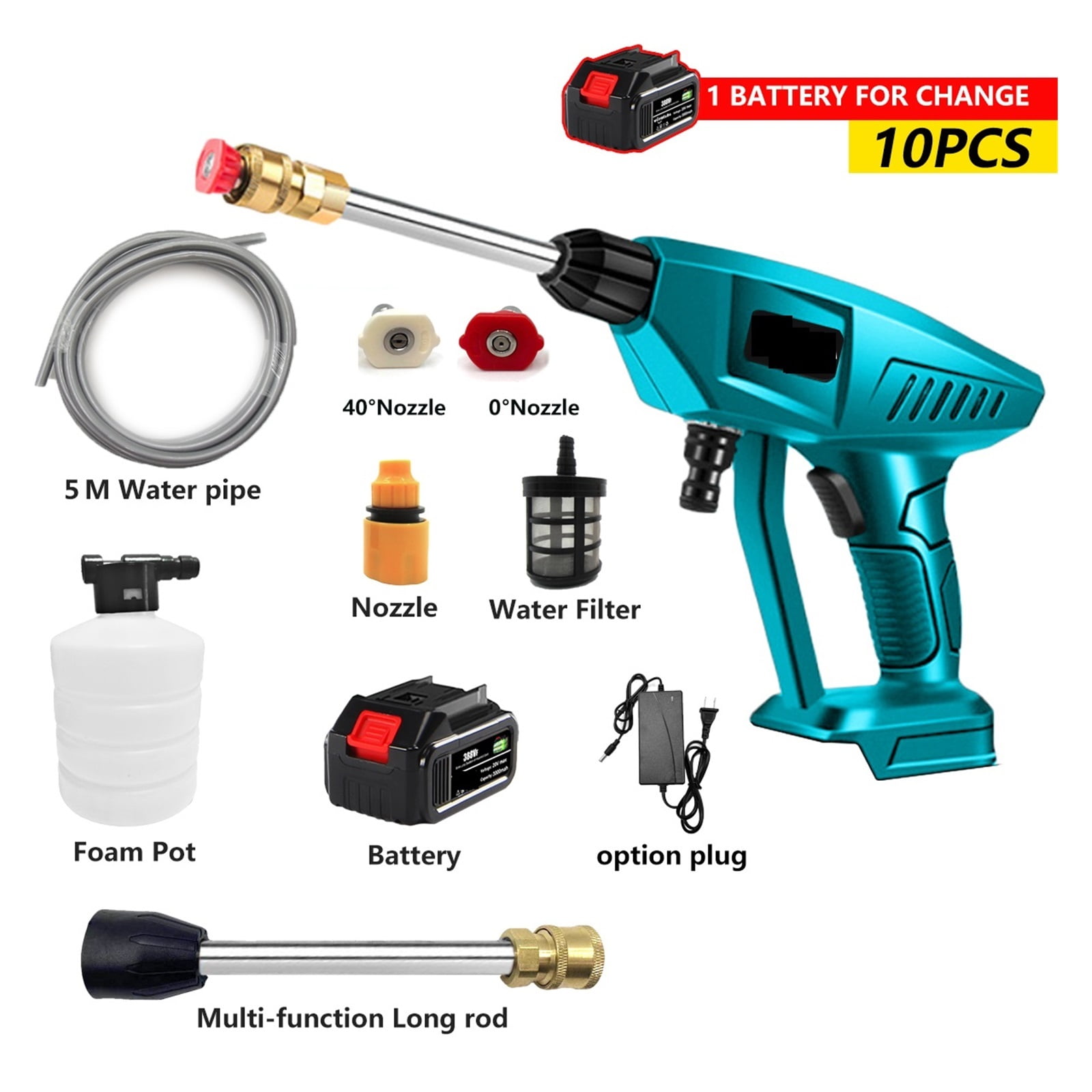 Cordless High Pressure Cleaner Washer Car Wash Pressure Water Cleaning Machine Portable Water Gun Washing Sprayer Cleaner