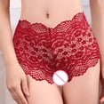thumbnail image 6 of vigerkar Women's Hollow Sexy Lace High Waist Panties Breathable See Through Underwear Red, M, 6 of 6