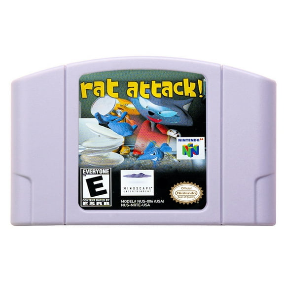 Video Games Compatible for the n64 console, replacement cartridge for Rat Attack! NTSC