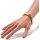 thumbnail image 3 of Pulsera elástica con cuentas de tubo curvo acrílico grueso de 2 piezas para mujer, color dorado, 2 pulgadas, 3 of 4