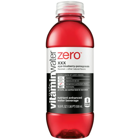 (24 Bottles) Vitaminwater Zero, XXX, 16.9 Oz, 6