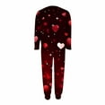 thumbnail image 5 of LYEAA Valentine Pjs for Women Plus Size Heart Print Long Sleeve Top and Pant Pajama Sets Soft Cozy 2 Piece Lonugewear, 5 of 6