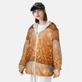 thumbnail image 3 of Kdxio Sparkling Orange and Black Print Women Men Sun Protection UPF 50+ Jackets Zip Up Long Sleeve Hoodie Hiking Lightweight with Pockets, 3 of 7