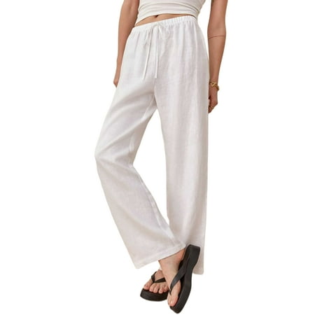 

MAWCLOS Womens Cotton Pajama Pants Comfortable Sleepwear Pants Loungewear Soft Lightweight Homewear Casual Pj Trousers